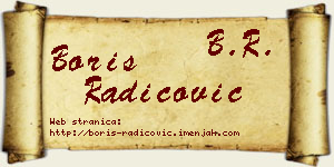 Boris Radicović vizit kartica